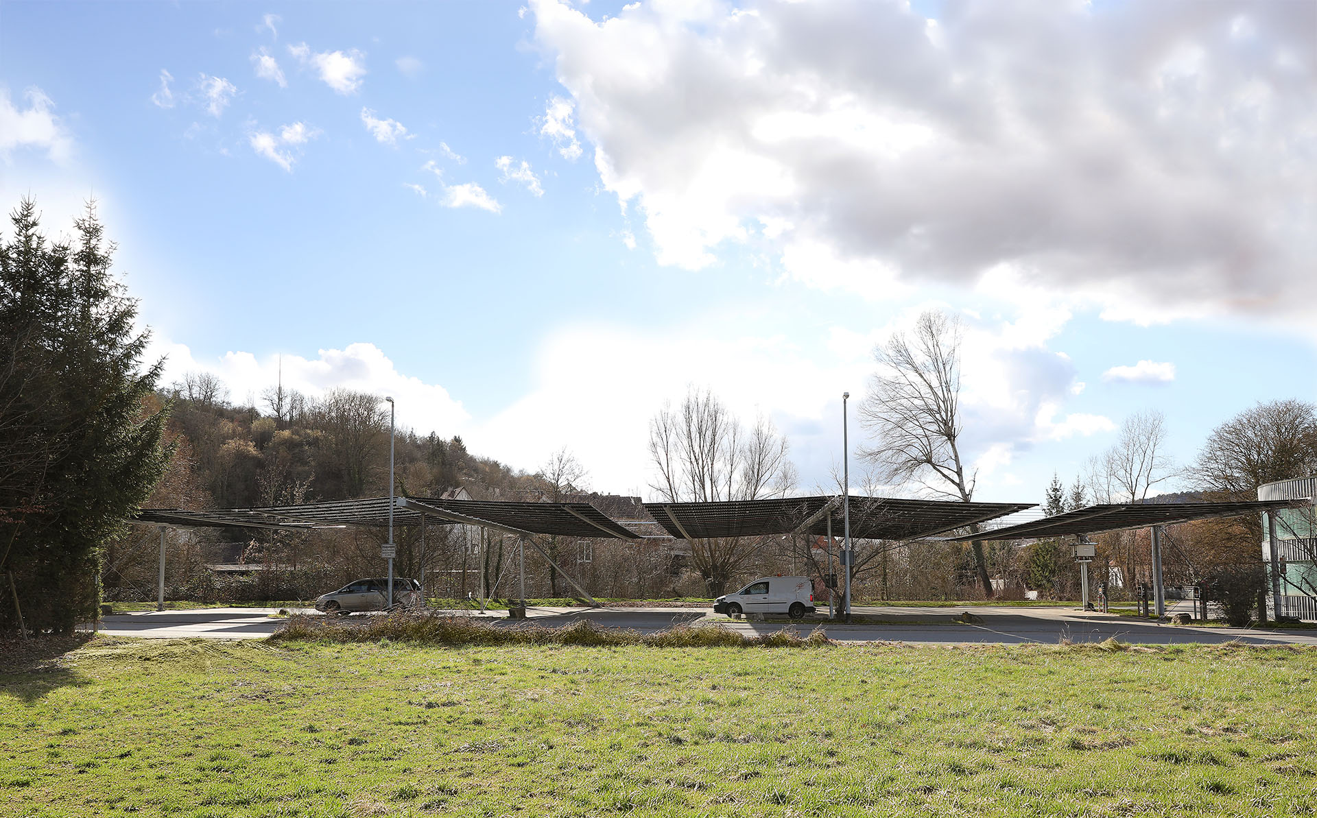 Stadtwerke Tauberfranken, Bad Mergentheim, PV Parkplatzüberdachung