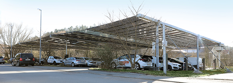 Stadtwerke Tauberfranken, Bad Mergentheim, PV Parkplatzüberdachung